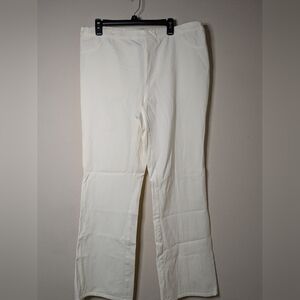 Isaac Mizrahi Womens Flare Stretchy Ivory Pants High Rise Womens Siz 24W